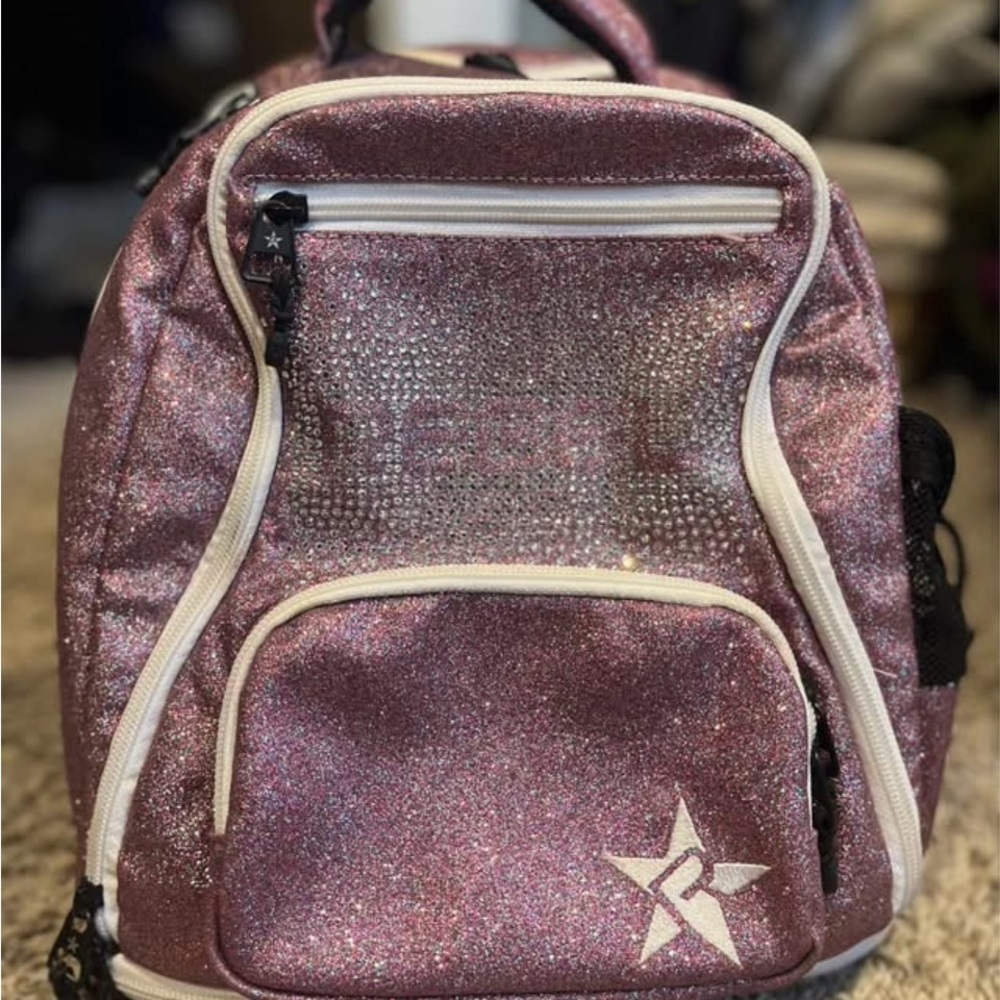 Sparkling Pink Velvet Bag with Elegant Trim